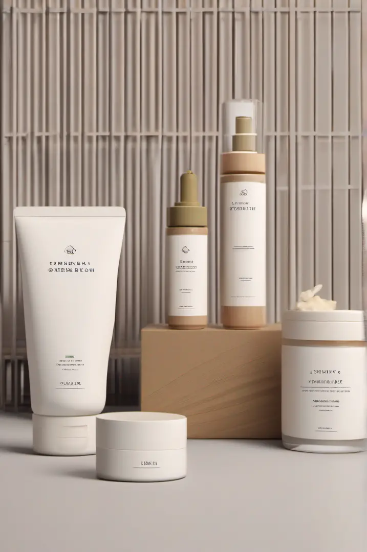 Craft a modern and minimalistic mockup design for a CBD cream product. Embrace simplicity in the design, focusing on clean lines, subdued color palettes, and contemporary aesthetics. Highlight the product's soothing and wellness attributes through visuals ...