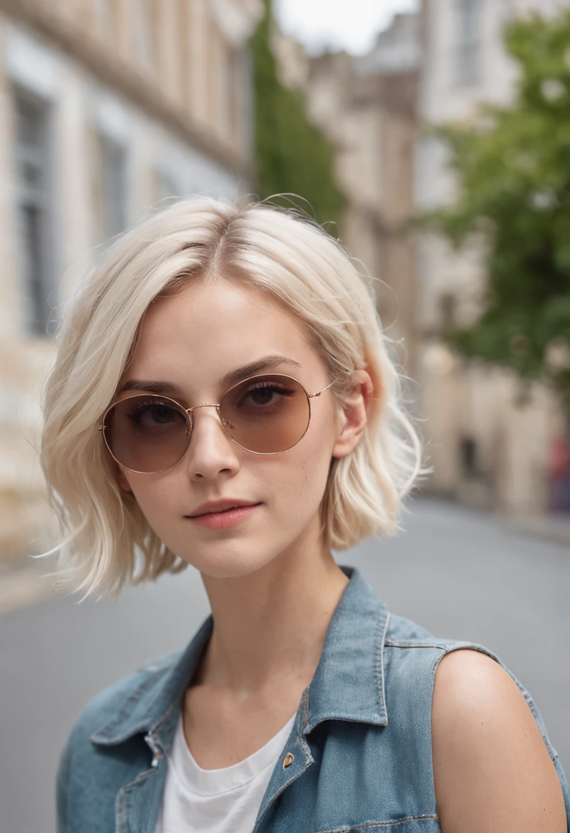 selfie woman, 19 years old, emma watson, in sunglasses, with short ...