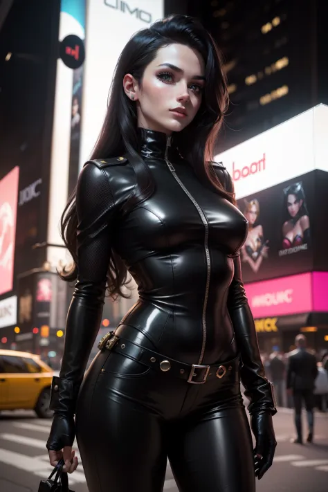 new york city, time square, character Selina Kyle, who appears in comics published by dc Comics, the anti-heroine of Batman stor...