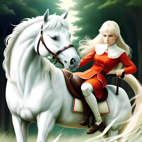 Ride a white horse，Slowly coming