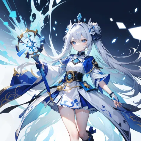 Gunpowder weapon arhat，Blue and white color scheme，It's the royal sister