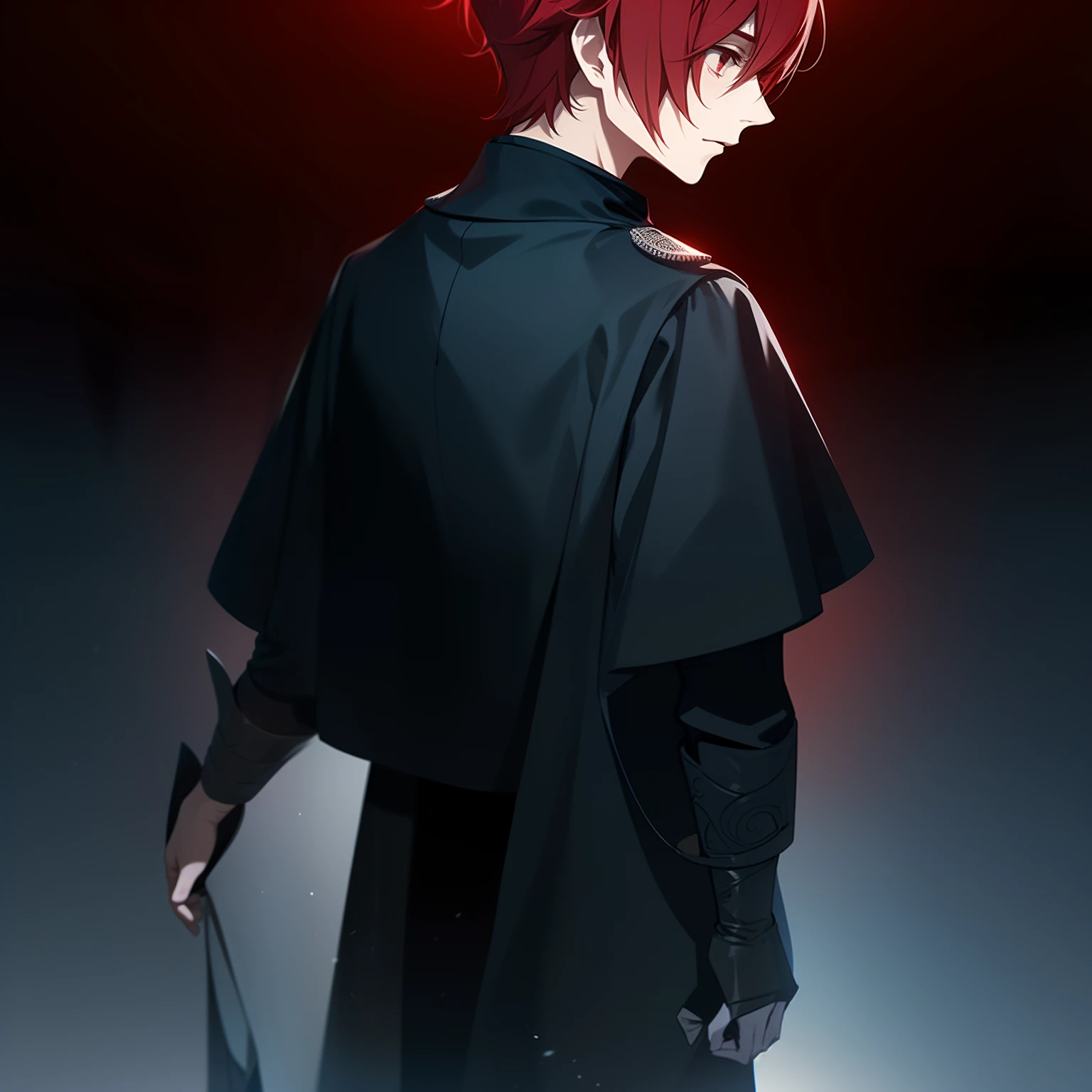 Anime - style image of a man with red hair and a cape - SeaArt AI