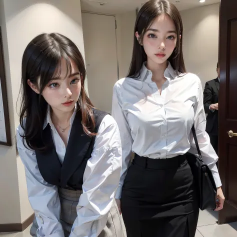 2 female white-collar workers beautiful