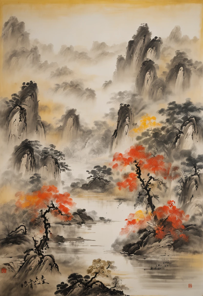 Chinese Masterpieces、ink wash style、A map of thousands of miles of rivers and mountains、（（Ink Chinese painting：1））、China-style、