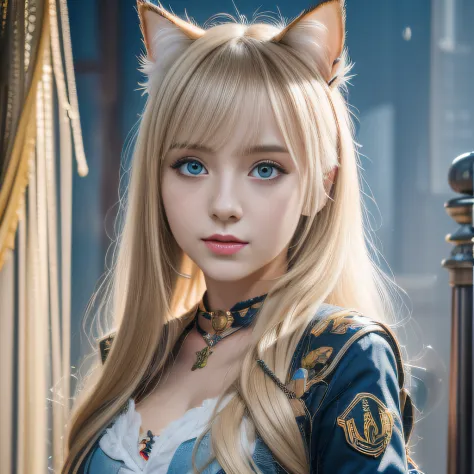Ukrainian girl , Ukrainian anime girl ,ukranian , The whole body consists of a young girl with messy light blonde hair, Eye make...