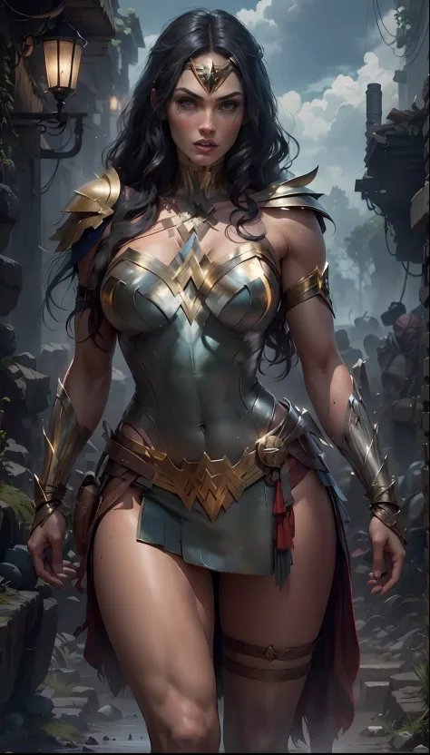 Megan Fox under the mantle of the Amazon Warrior Wonder Woman surreal and cinematic universe Dc