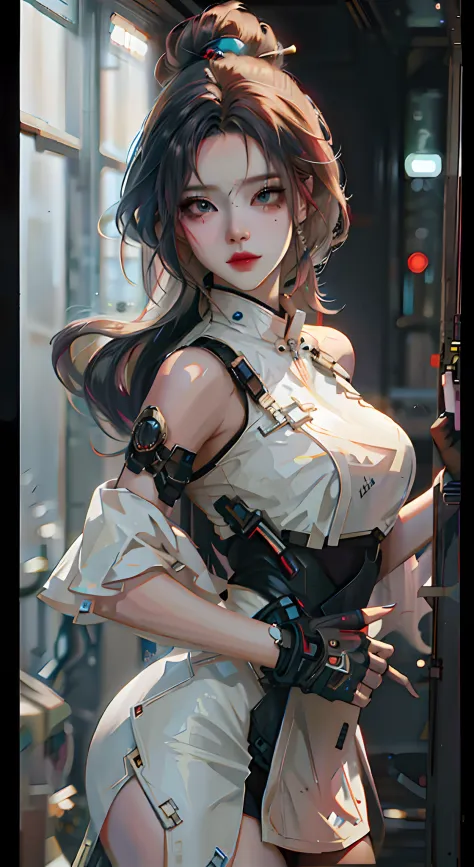 there is a woman in a costume posing for a picture, artwork in the style of guweiz, cyberpunk anime girl, guweiz, ross tran 8 k, female cyberpunk anime girl, guweiz on artstation pixiv, dreamy cyberpunk girl, digital cyberpunk anime art, the style of wlop,...