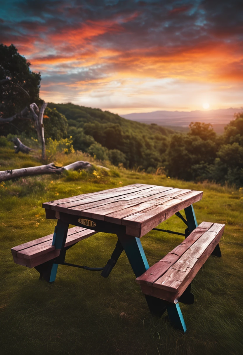 Mesas de picnic para acampar en verano