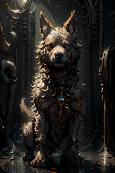 dog, full body, Illustration, cinematic light, high resolution, best quality, ultra detailed, masterpiece,