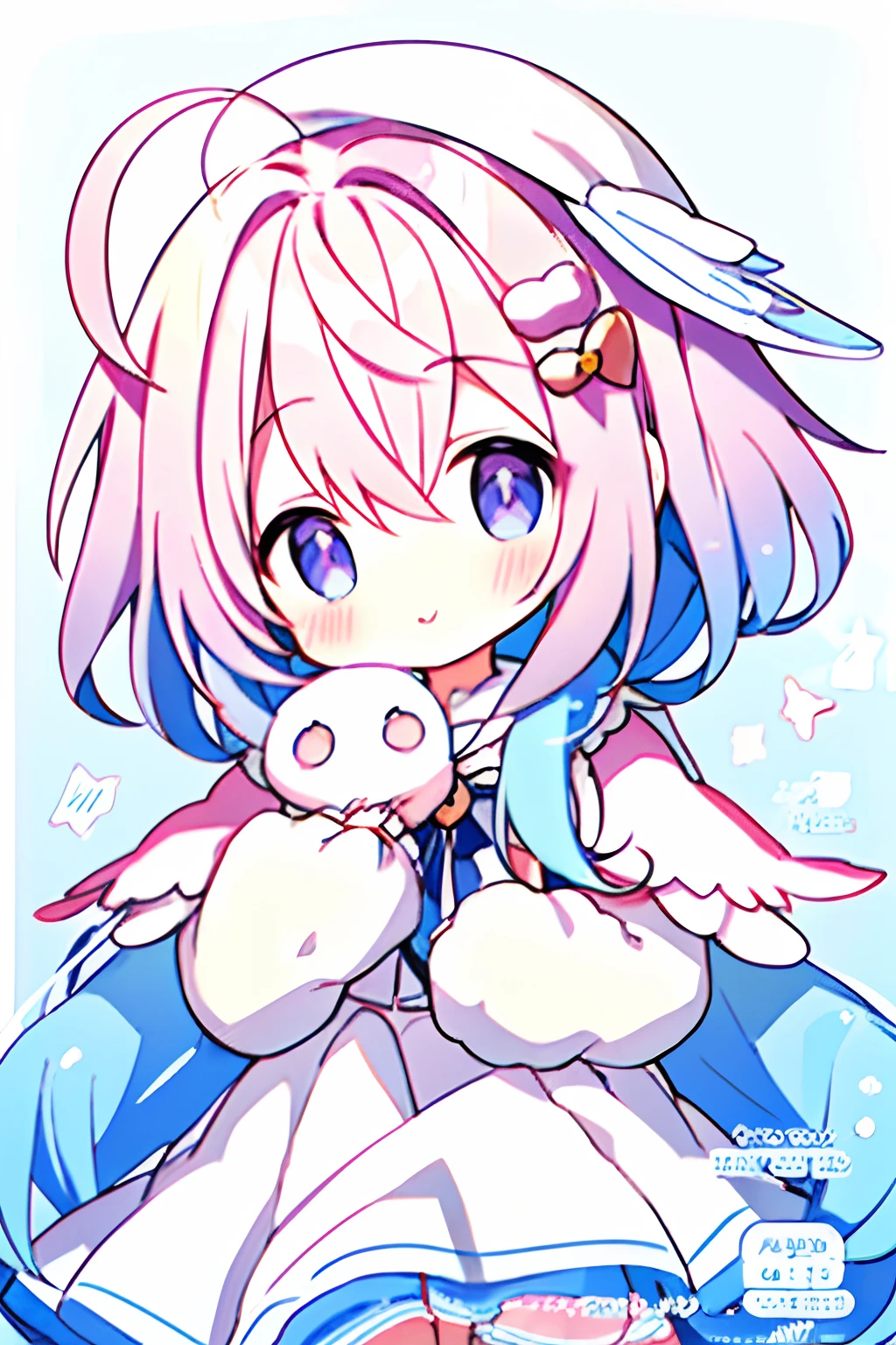 Anime girl with angel wings and heart in her hand, anime visual of a cute girl, Cute anime girl, Anime moe art style, small curvaceous loli, of an beautiful angel girl, angel girl, angelic purity, High quality anime art style, Cute anime, ahegao, Cute anime style, small  girl, Angelic, Splash art anime Loli, 