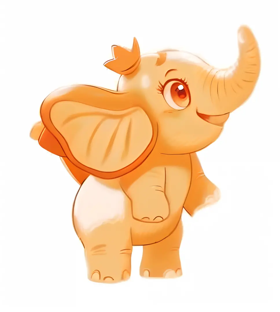 Image of a cartoon elephant with a big nose, cute elephant, lovely digital painting, An elephant in a tutu, an elephant, An elephant, adorable digital art, Cute cartoon character, colored elephant art, Cute detailed digital art, cute artwork, author：Amédée...