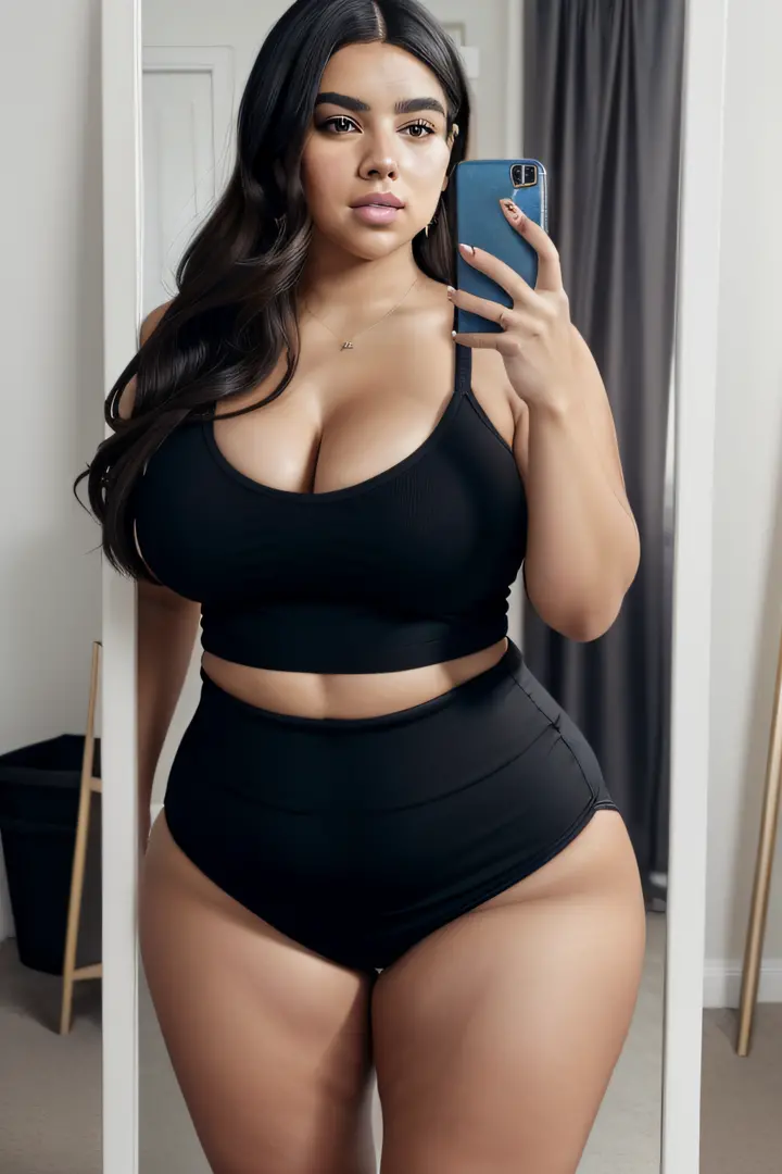 Latina woman posing with big boobies and big breasts, curvy body, curvy  model, voluptuous body, voluptuous figure - SeaArt AI