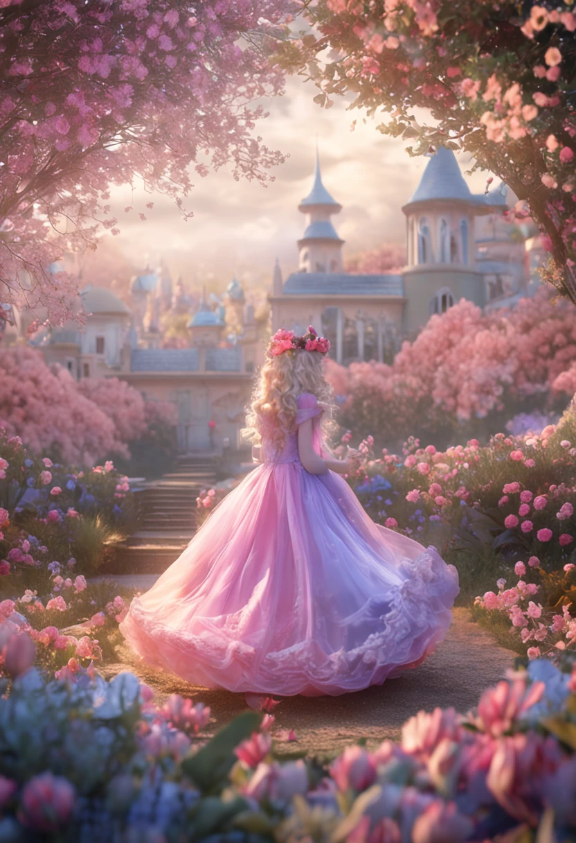 The wonderland of the princess slowly lifts the fog，The enchanting scenery  gradually unfolds。She wears