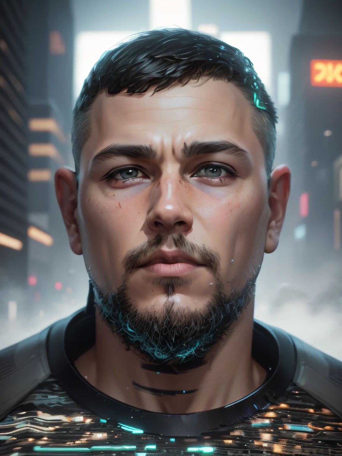 Cyberpunk background change hundred boy, A young, realistic face, 8K, ultra realistis