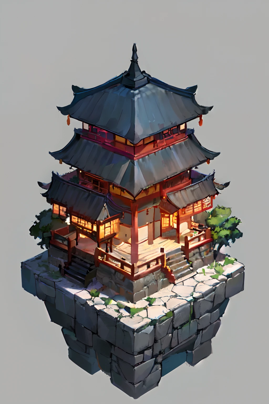 [:(black background:1.5):40],(isometric:1.5), (masterpiece, top quality, best quality, official art, beautiful and aesthetic:1.2),(16k, best quality, masterpiece:1.2),architecture,  east asian architecture, (simple background:1.5), scenery, no humans, stairs, building, wall, doorstep buildings, stairs, Chinese architecture,(dark night:1.5)