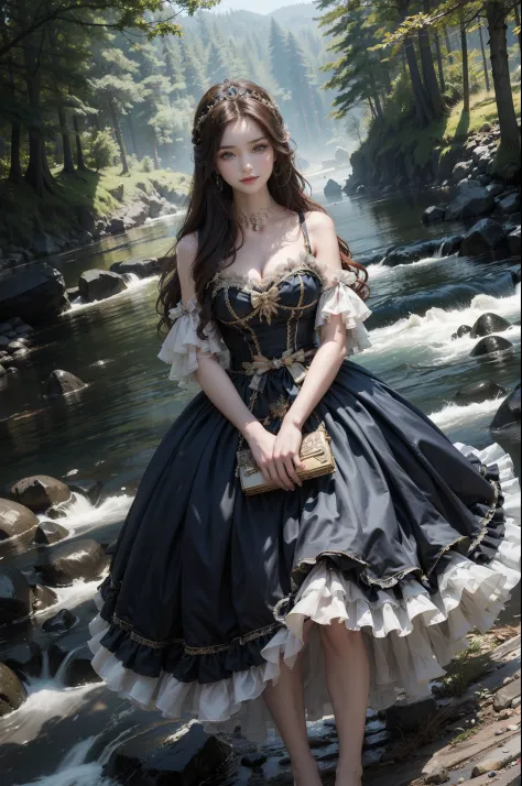 ((top-quality、​masterpiece、photographrealistic:1.4、in 8K))、Beautuful Women、17 age、beautiful countenance、extremely detailed eye and face、beatiful detailed eyes、（Luxury dresses in the style of medieval Europe、Princess）、Luxury accessories、（Princess strolling ...