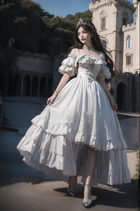 ((top-quality、​masterpiece、photographrealistic:1.4、8K))、full body、europian、Beautiful detailed girls and knights、extremely detailed eye and face、beatiful detailed eyes、（Dresses in the style of medieval Italy、Princess）、Luxury accessories、Elegant smile、natta、...