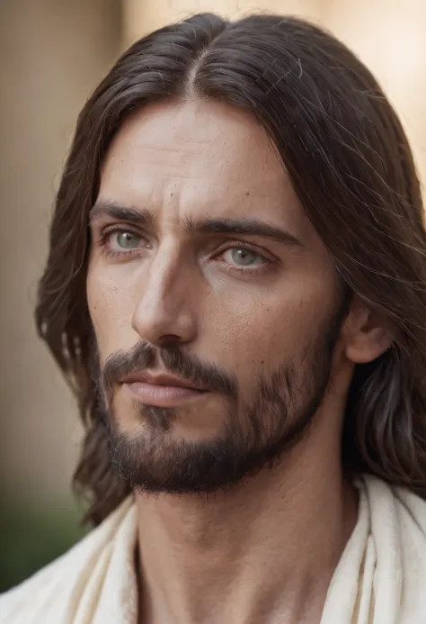"Jesus, rosto, olhos detalhados, masculino, expressivo, perfil, carismatic."