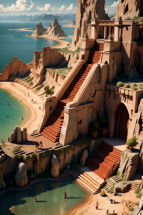 Atlantis hyper realistic super detailed wider angle le style de SP4RT4