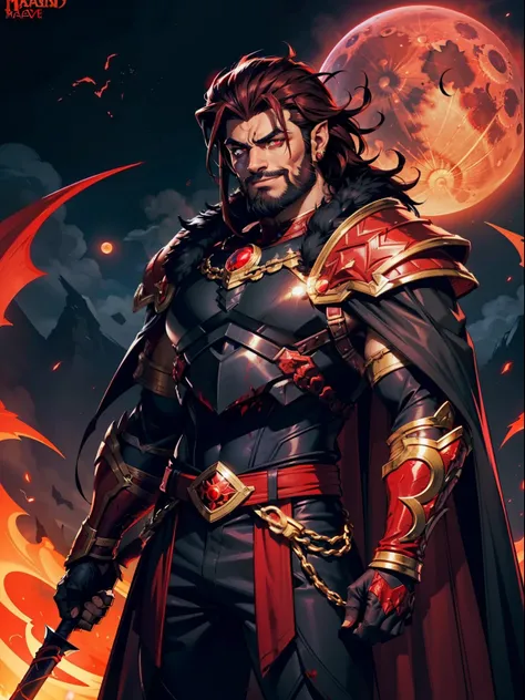 Dark night blood moon background, Hades style, game portrait. Sadurang ...