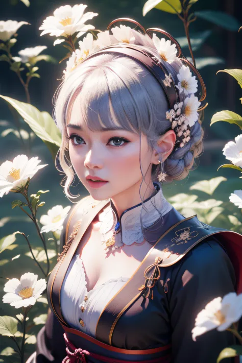 Digital portrait of a noble Japanese woman with short hair, Beautiful face, Intricate, Cinematic, realistic epic, Unreal Engine ...