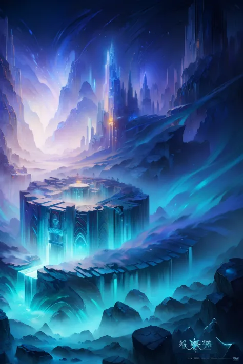 A new world of icy landscapes,drak，Science fiction, 4K, High quality, illusory engine, Fantasy art ,Clean design, Epic Instagram, art  stations, contours, hyper detailed intricately detailed, illusory engine, Fantastical, intricately details, Splash screen...