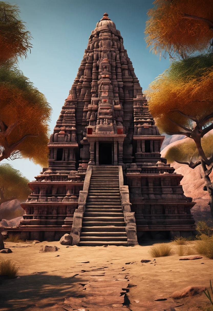 معبد الصخرة الهندي واقعي