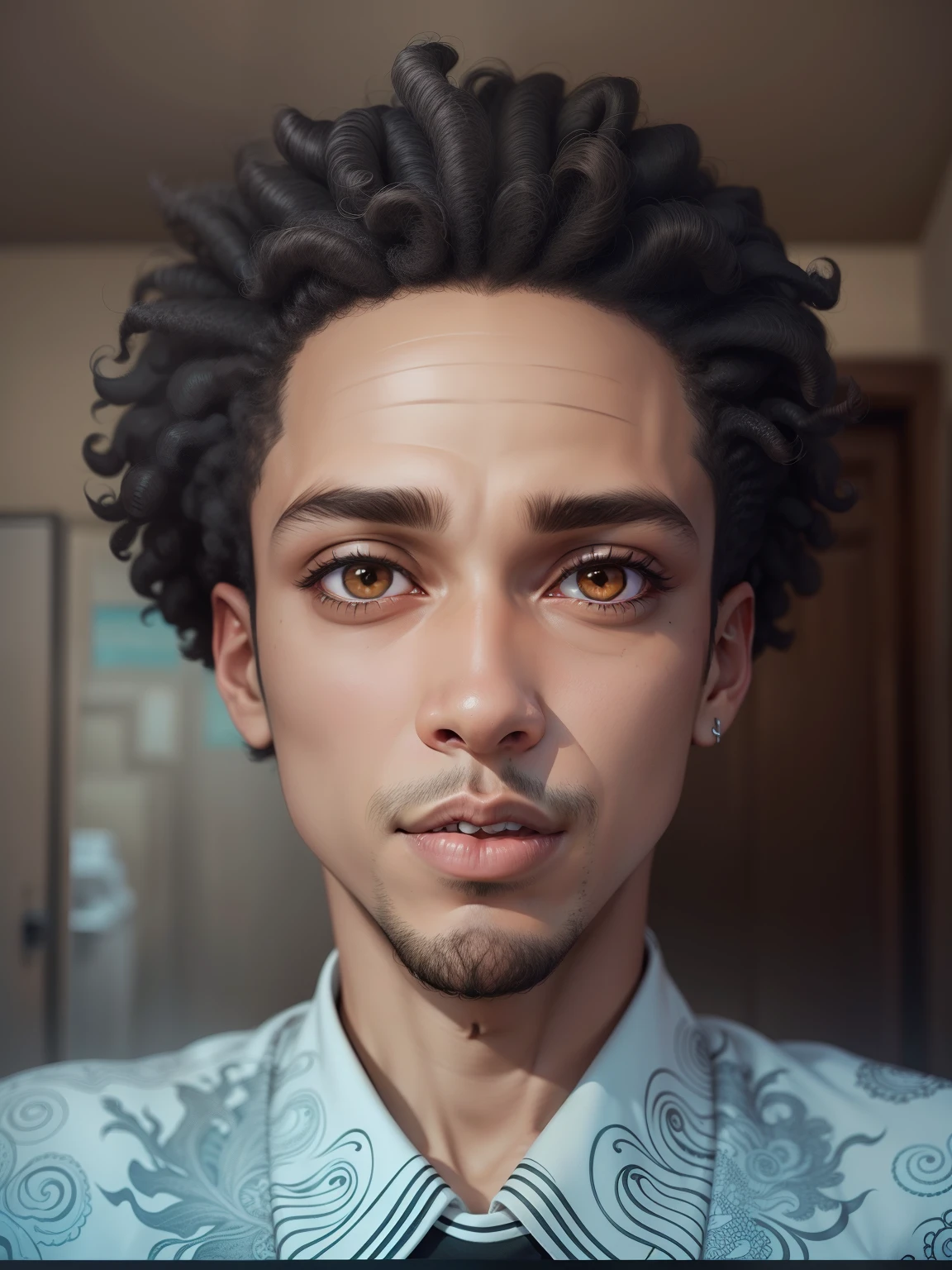 A close up of a man with a tie and a shirt - SeaArt AI