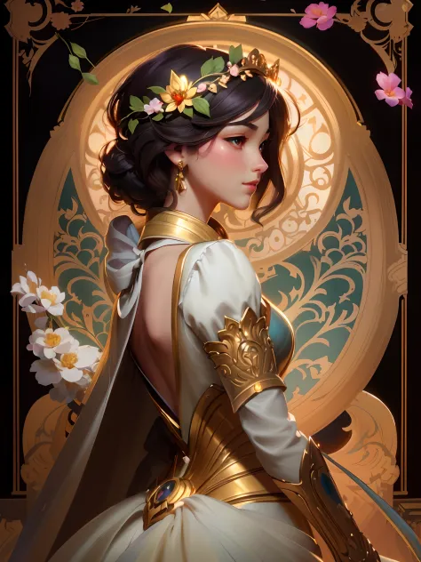 arafed image of a woman in a dress and a crown, beautiful character painting, by Oliver Sin, style of artgerm, artwork in the st...