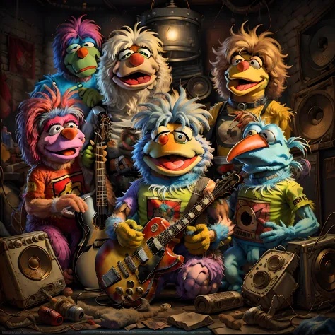 amplificador fender muppetmaniaai camisa de rock roqueiros