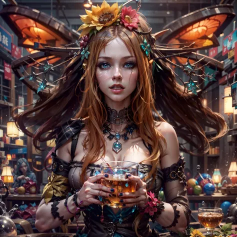 Unique masterpiece Goddess sommelier Divine Avril_Lavigne waitress matrix Beatrix meticulously intricate ultra:2 highres Pro-pho...