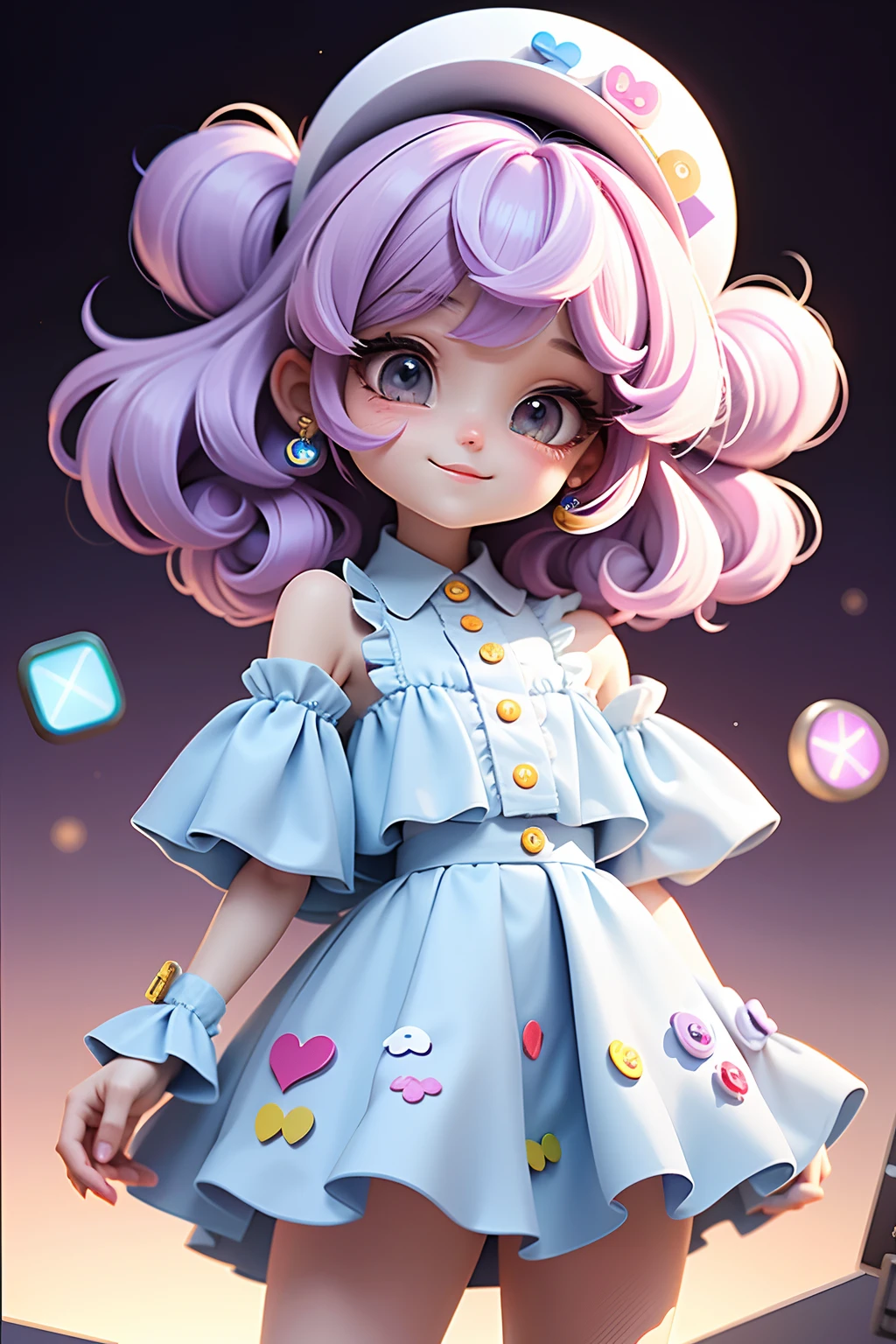 Loli Alice Menina, cabelo mesclado, preso, modern accessories , olhos delicados e detalhados, sorriso delicado e detalhados, opalescente, Perolescente, Holographic,  fundo escuro