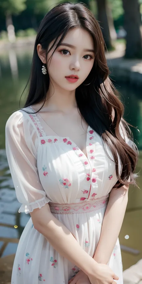 1girl walking on the river, mix4, sweater, pillow, lips, open_mouth, realistic, photo_\(medium\), solo, stuffed_animal, stuffed_toy, teddy_bear, (masterpiece), (realism: 1.3), super detailed, (High detail skin: 1.2), (Best quality: 1.0), (Ultra resolution:...