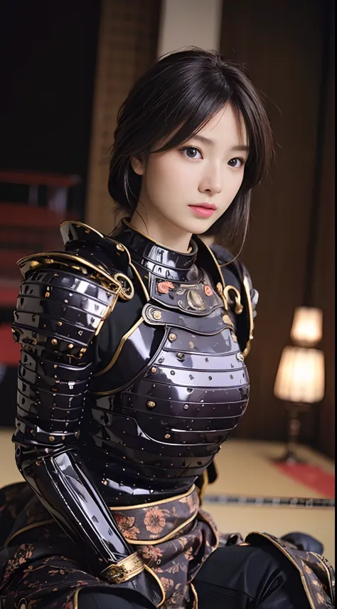 top-quality、​masterpiece、超A high resolution、(Photorealsitic:1.4)、Raw photo、女の子1人、Black hair、glowy skin、1 Mechanical Girl、((super realistic details))、portlate、globalillumination、Shadow、octan render、8K、ultrasharp、Colossal tits、Raw skin is exposed in cleavage...
