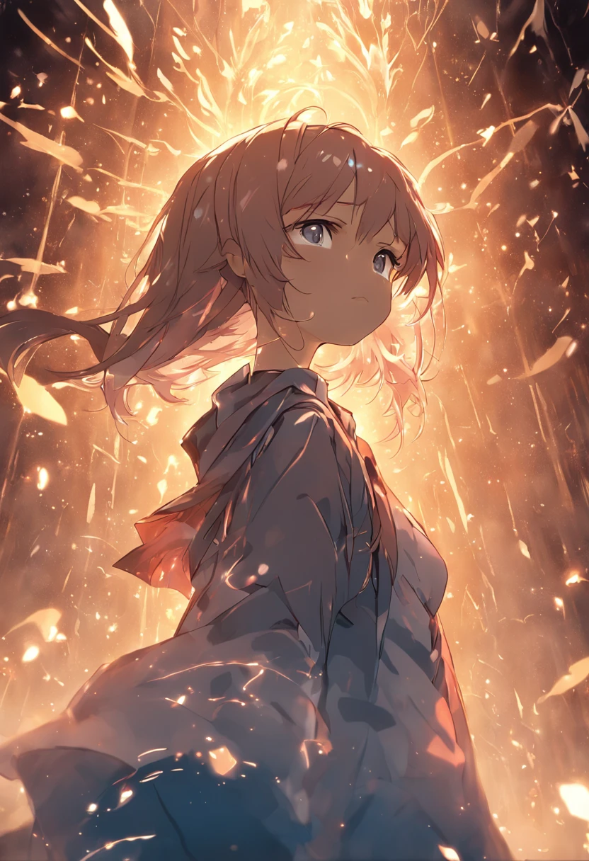 Anime girl with long hair and blue eyes standing in front of a fire -  SeaArt AI