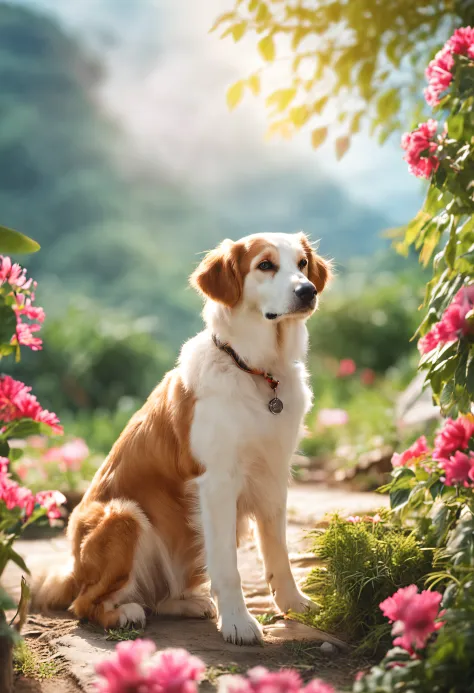 farmer Laos Vang Vieng、master-piece、Deserved Outstanding Performance、Outstanding quality、Photo of a white golden retriever、Attractive big eyes、Round and big eyes、Eyes with outstanding beauty、Realistic drawings of big eyes、bottomless, shining eyes、Dog Illus...