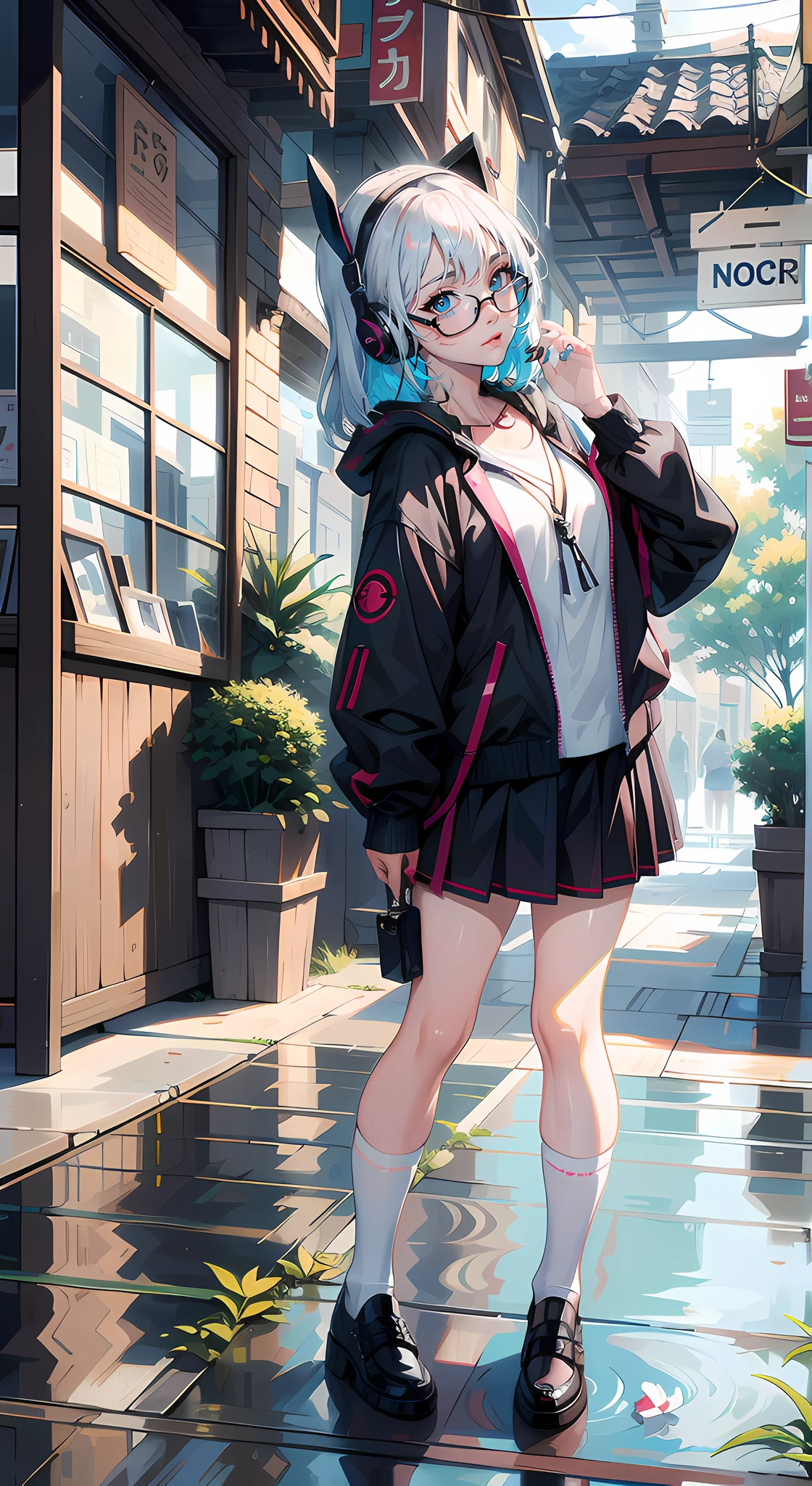 Face repaint，Delicate facial features，facing to audience，With small