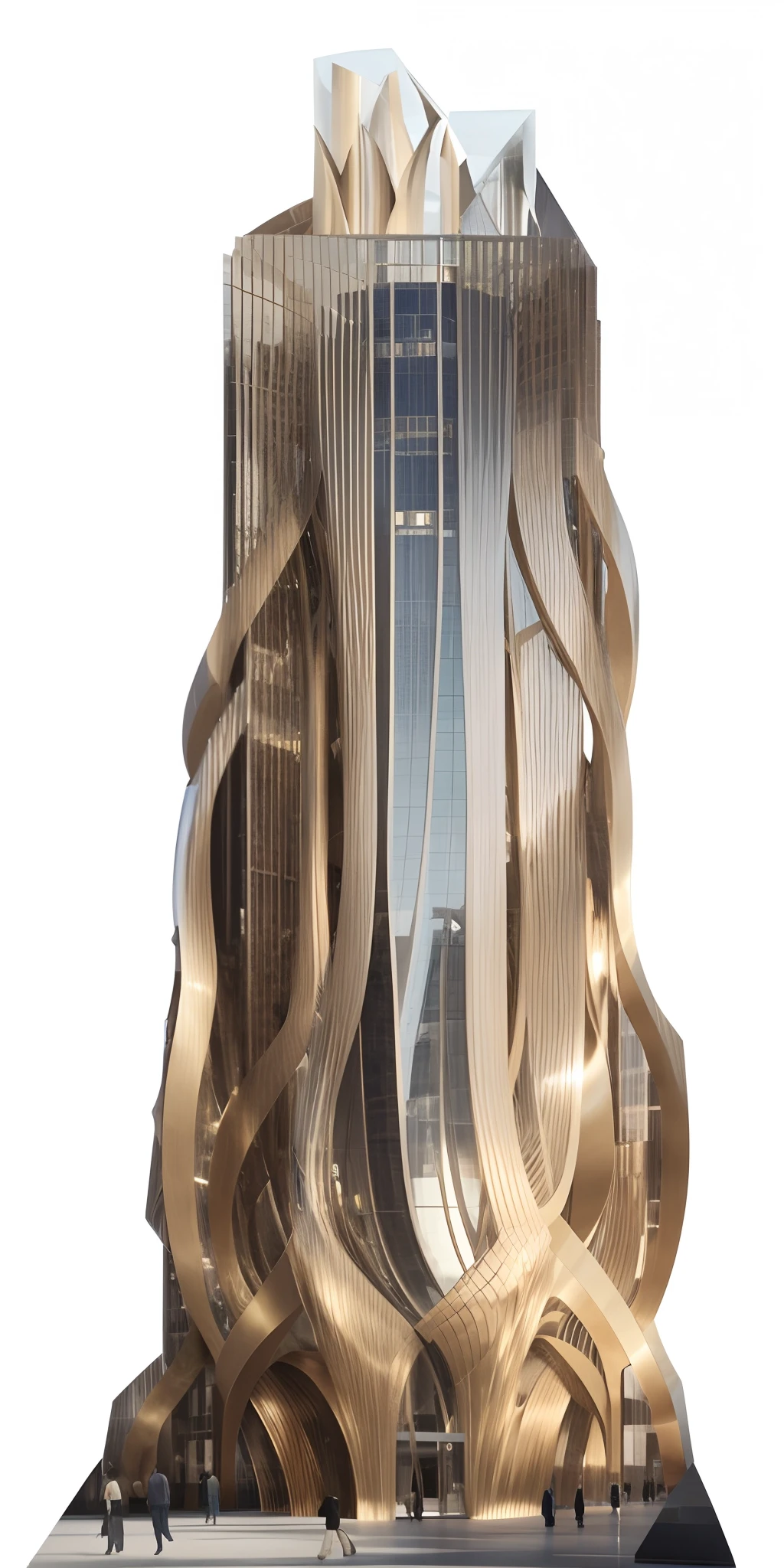 매우 높은 타워가 있는 고층 건물의 클로즈업, 자하 하디드에게서 영감을 받은, Zha Shibiao에서 영감을 받은 작품, 계단식 고층, 키가 큰 흑요석 건축물, 작가：채스는 침묵한다, 트럼프 타워, Sin Company 초고층 건물 외관, 자하 하디드 octane highly render, in style of 자하 하디드, 작가：자하 하디드, 미래 지향적인 고층 빌딩