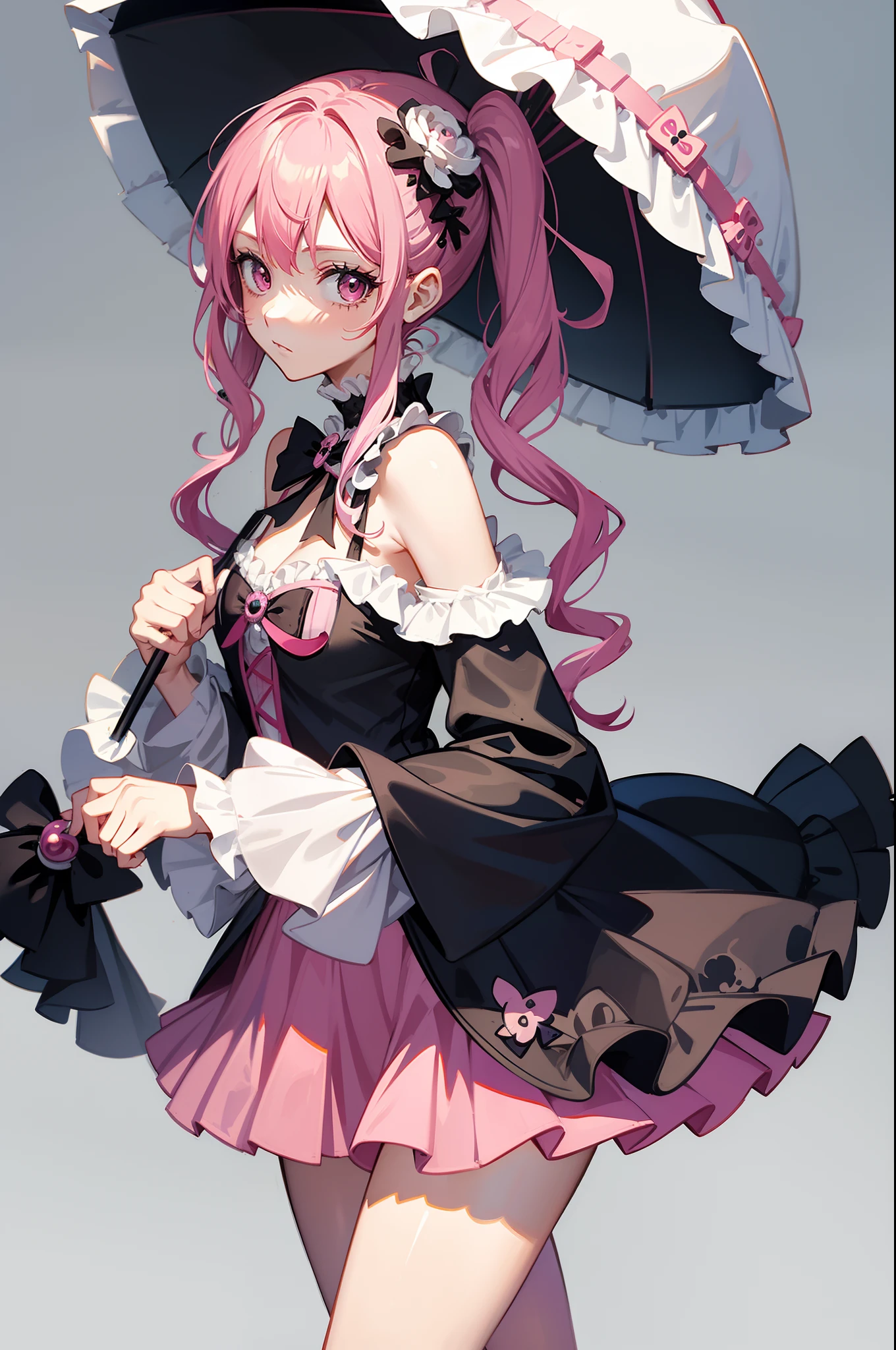 one piece perona ghost holding a cute umbrella pink gothic