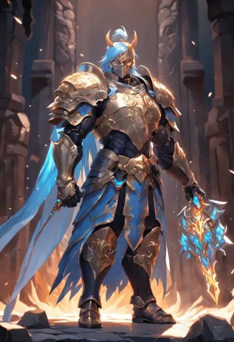 Game character design，holy paladin，Quaint and heavy armor wraps the entire body，shelmet，Holding a stout and ornate scepter，heavy boots，Different angles，（full bodyesbian：1.4），solid color backdrop，clean backdrop，depth of fields，high light，Real light，Ray trac...
