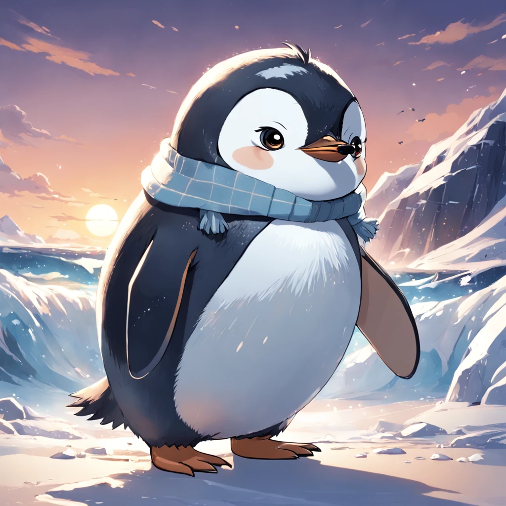 Anime-style baby penguin