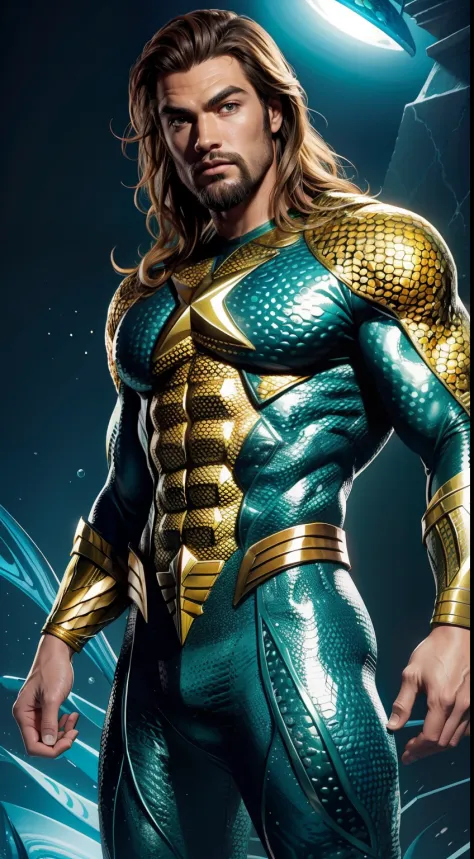 Aquaman from DC Comics, Masterpiece, Best Quality, abstract, Psychedelic, Neon, (honeycomb pattern), (creative:1.3), Sy3, SMM, fantasy00d