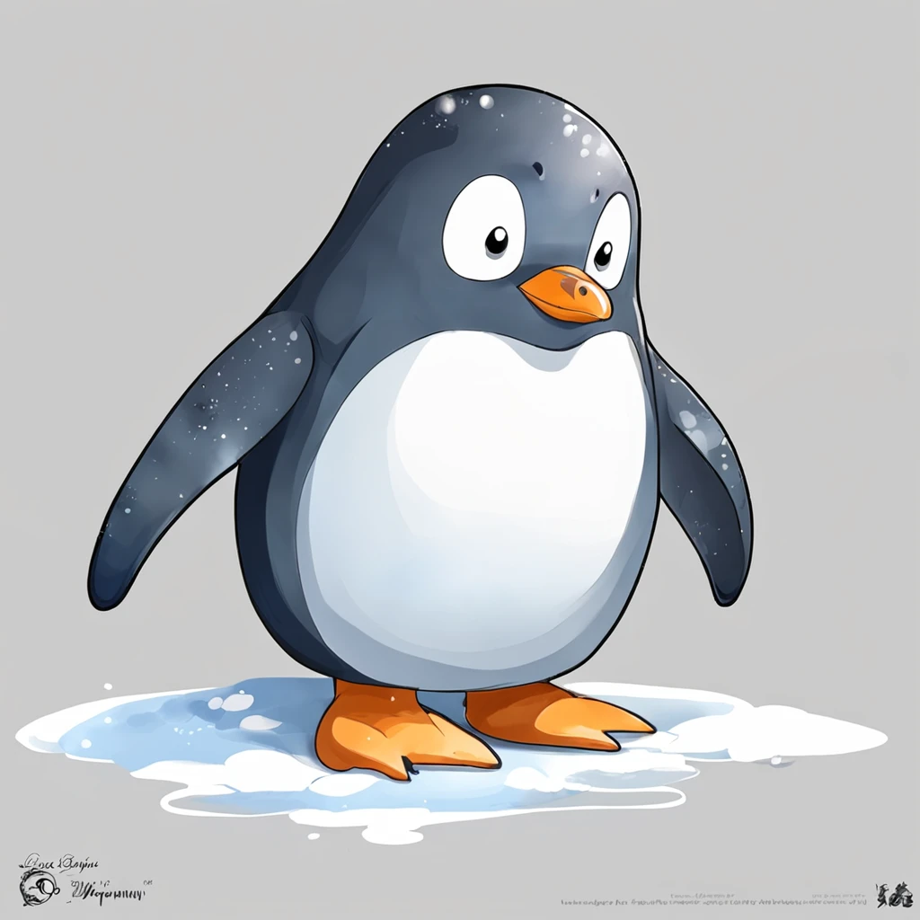 Family of penguins under snow cartoon Royalty Free Vector