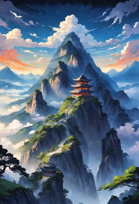 How is Daizongfu，Qi Luqing is not finished。
Creation of Zhong Shenxiu，Yin and yang cut into darkness。
Thoracic stratus，Decisive into the bird。
Will be the top，A panoramic view of the mountains。