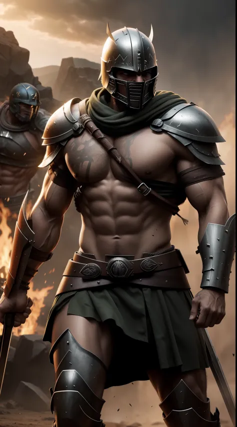 bad ass spartan warriors, epic, realistic, 8k