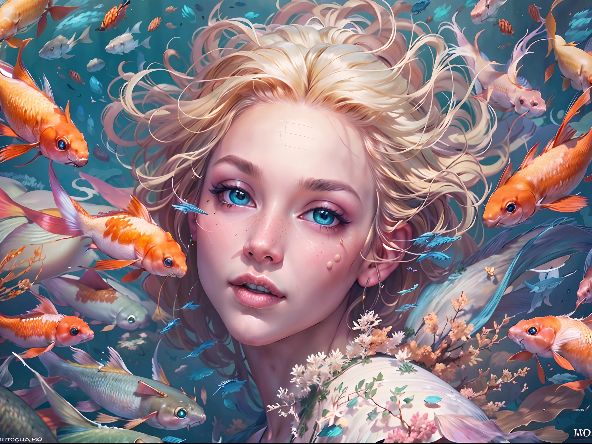 high detAils, best quAlity, 16k, 生的, [best detAiled], mAsterpiece, best quAlity, (extremely detAiled), 全身, ultrA wide shot, photoreAlistic, fAntAsy Art, RPG Art, d&d Art, A picture of A mermAid 游泳 with koi fish under the seA, exqisite beAutiful mermAid, ultrA feminine (best detAils, MAsterpiece, best quAlity), ultrA detAiled fAce (best detAils, MAsterpiece, best quAlity), blond hAir, 小精靈剪裁, 藍眼睛, white scAles, underseA life, A [[一群錦鯉]] 游泳 (best detAils, MAsterpiece, best quAlity) underseA bAckground depths-fc, dim sun light from Above High detAil, UltrA High QuAlity, 高解析度, 16k分辨率, UltrA Hd Pictures, 3d rendering UltrA ReAlistic, CleAr detAils, ReAlistic detAil, UltrA High definition