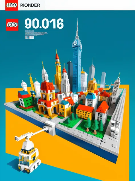 Lego city with crane and buildings on blue background, LEGO City, Detailed scenery —width 672, city in backround, brand new lego set ( 2 0 2 1 ), Megastructure city, legos, Detailed city, big city, Small city, lots of building, lego set, lego style, made o...
