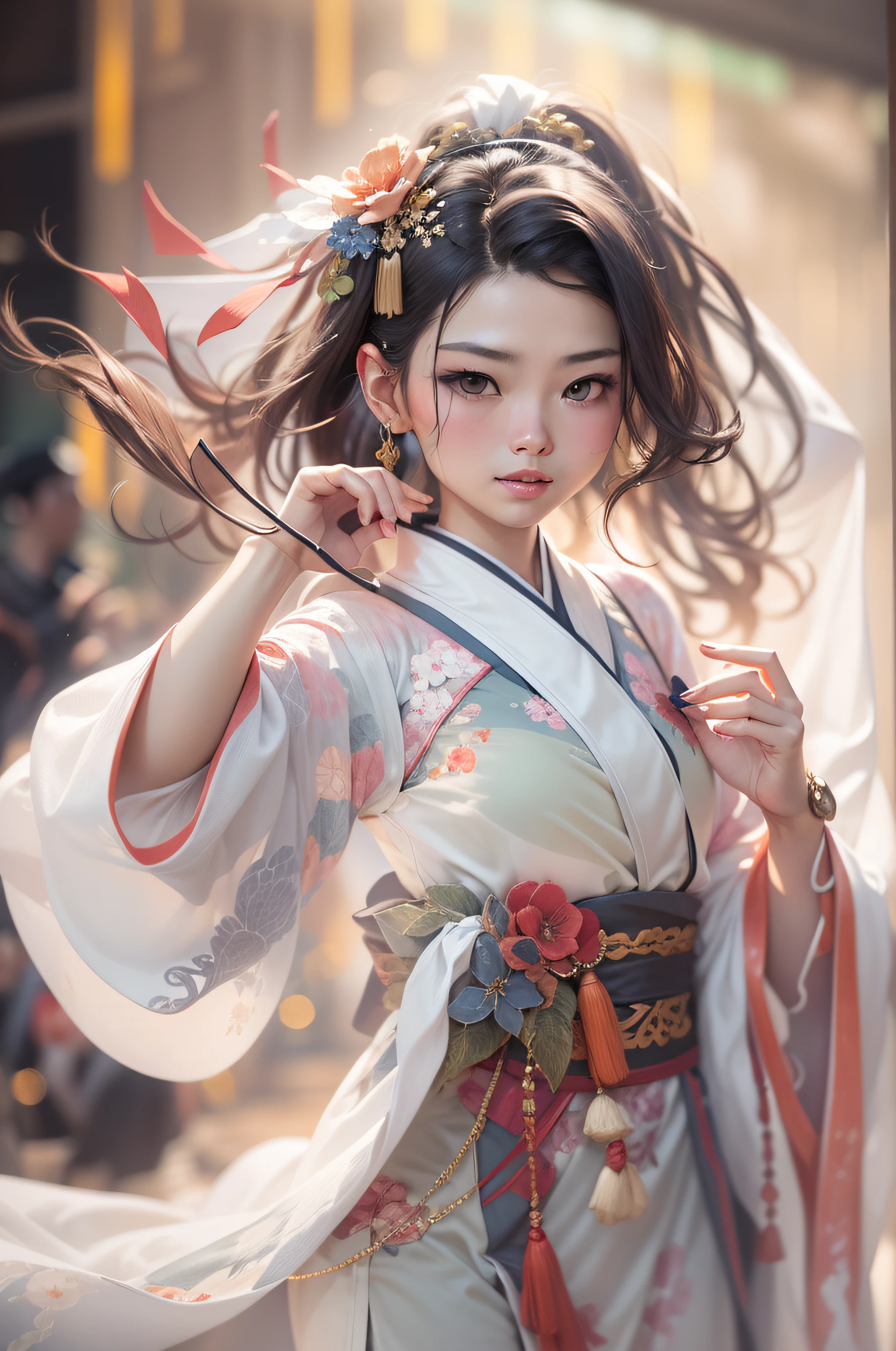 （suns，baiyun，mountain ranges，ln the forest，rios）（Cute girls，anatomy correct，full bodyesbian，Representative work Hanfu，ssmile）（best qualtiy，high detal，tmasterpiece，Cinematic lighting effects，4K，Chiaroscuro）（The is very detailed，reasonable design，Clear lines，High- sharpness，best qualtiy，tmasterpiece，offcial art，） （China - chic Chinese girl，anatomy correct，Oriental elements）Witch's Flame，Electroluminescence，dreamy glow，anatomy correct，（realisticlying，tmasterpiece，The best quality，hyper HD，The is very detailed，cinmatic lighting） Transparent cute girl，Transparent mech，（ink and watercolor painting）Dunhuang style，Dance the sky，ancient chinese beauti，Silk Hanfu，Tulle streamers，Beautiful dance moves，ink wash style，Clean colors，Decisive cut，A white space，impressionistic，gentlesoftlighting，Fantastic glow，（Bokeh background），tmasterpiece，ultradetailed，Epic composition，HighestQuali，4k，Disposables