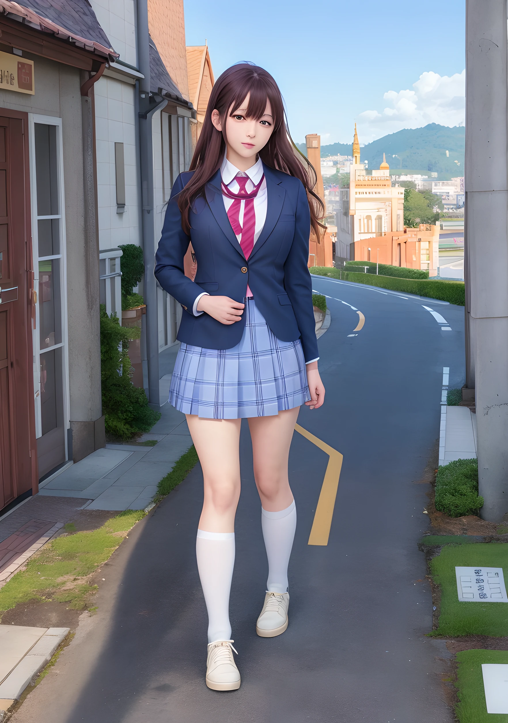 castle scene manga, a hyperrealistic schoolgirl, a hyperrealistic schoolgirl, classic shoujo, Realistic Schoolgirl, beautiful anime high school girl, visual novel cg, By Yasutomo Oka, sakimichan, akihiko yoshida」, ( castle in background ), Smooth Anime CG Art