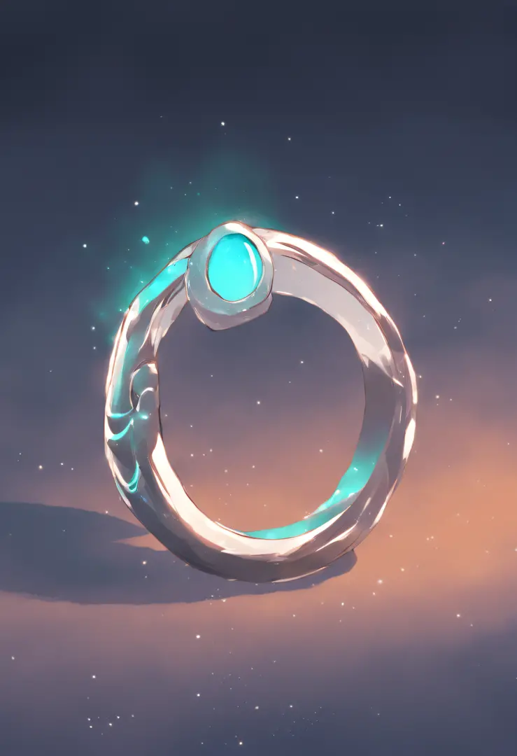 Game ring design，gyuru，Ring 3D concept art，CG quality，Water jade inlay，Silver line outline，Milky white background，Super realistic，Close-up bevel shot，Epic artwork